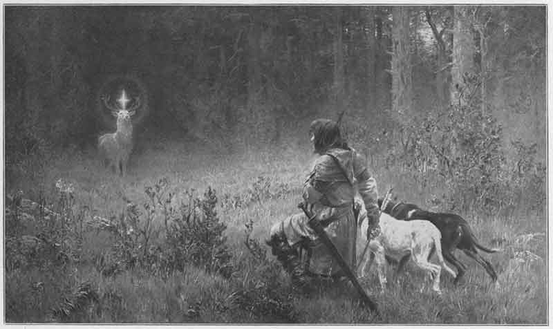 The Conversion of Holy Hubertus, Wilhelm Räuber (1849-1926)